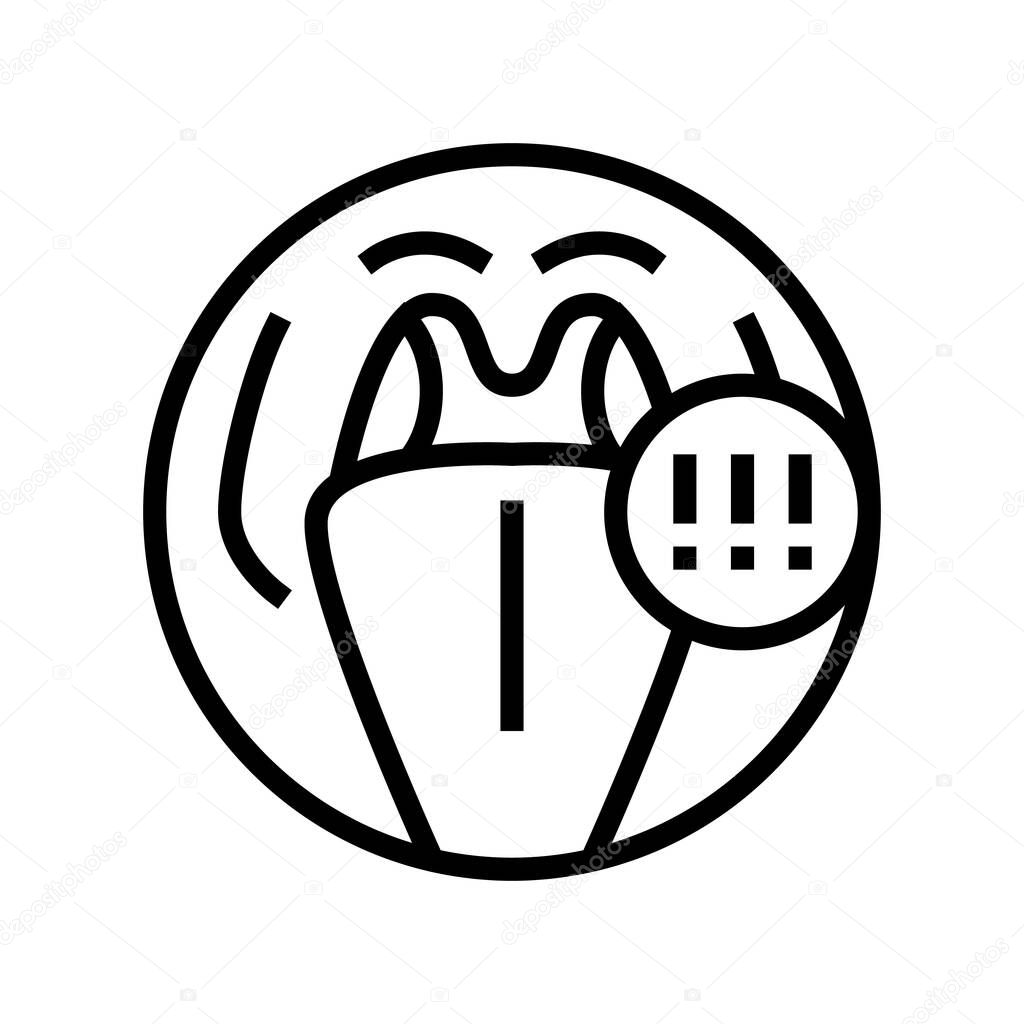 tonsils adenoid problems line icon vector illustration
