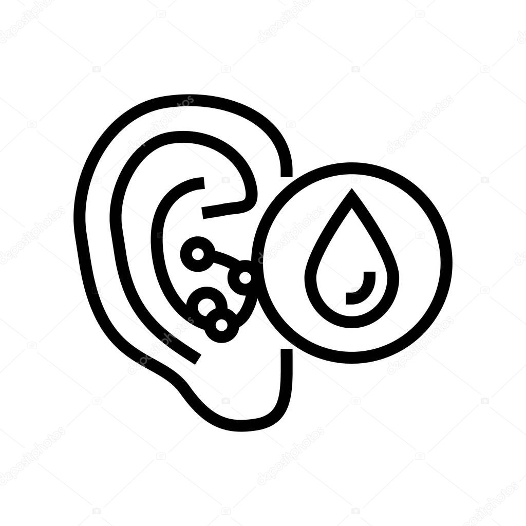 swimmers ear line icon vector illustration