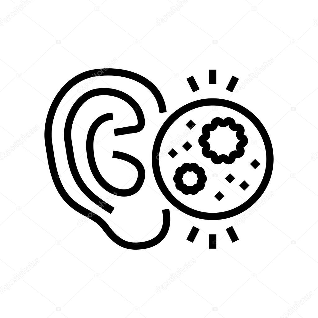 ear infection line icon vector illustration