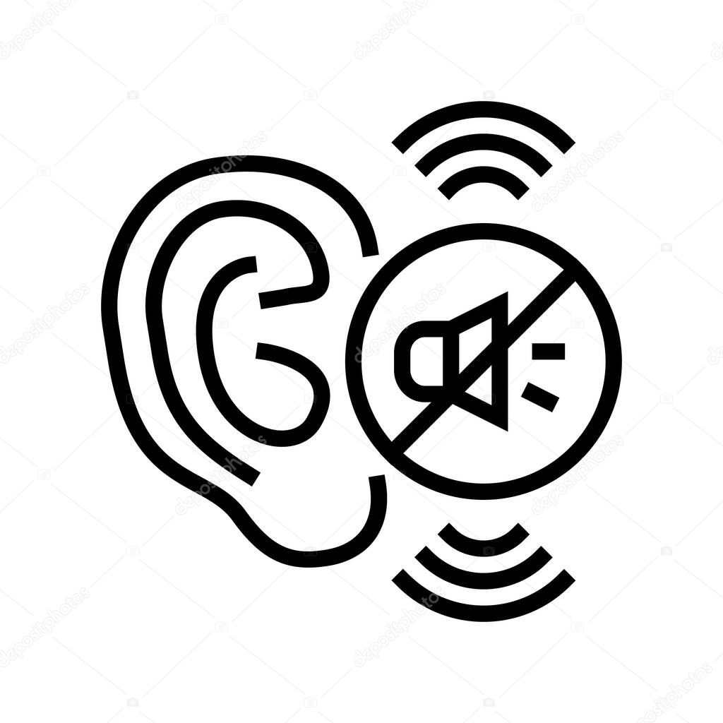 hearing loss line icon vector illustration
