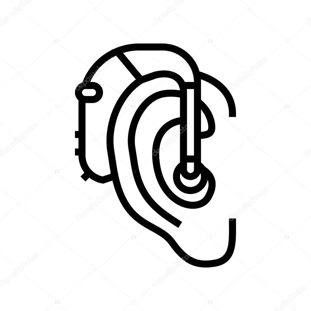 hearing aids line icon vector illustration