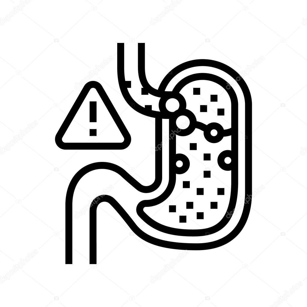 gastric reflux line icon vector illustration