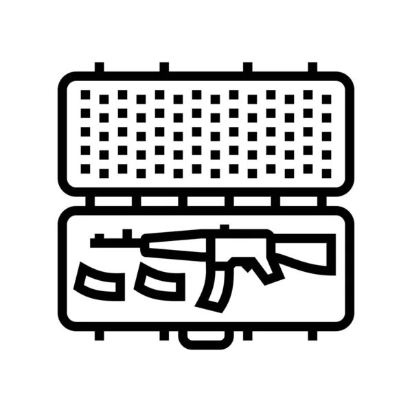 Gun case line pictogram vector illustratie — Stockvector