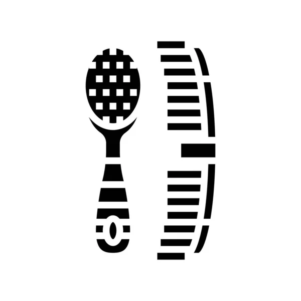 Peigne et accessoires brosse illustration vectorielle icône glyphe — Image vectorielle