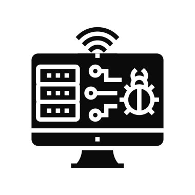 Web saldırıları simge vektör illüstrasyonuName