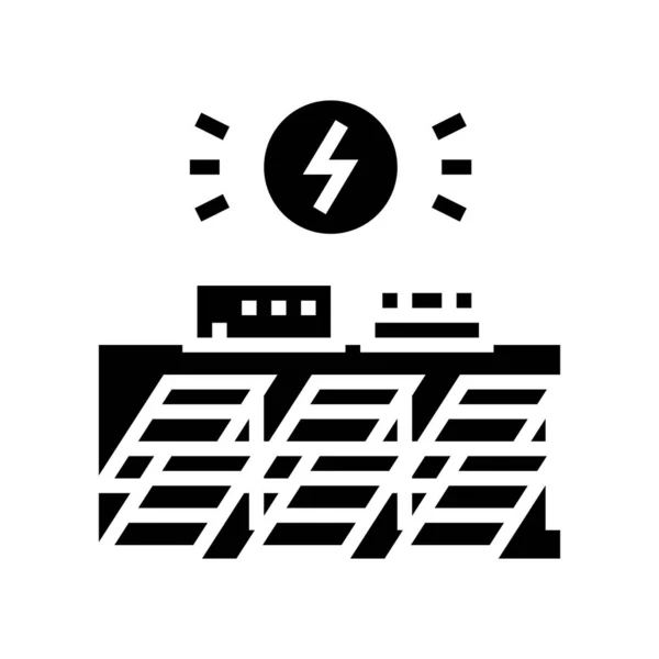 Painel de eletricidade solar glifo ícone vetor ilustração — Vetor de Stock