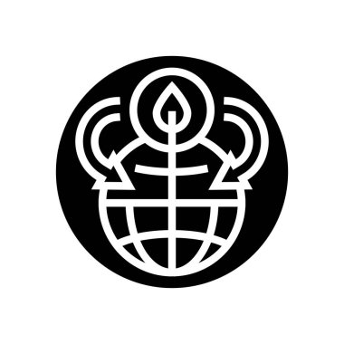 küresel ekoloji ve çevre simgesi vektör illüstrasyonu