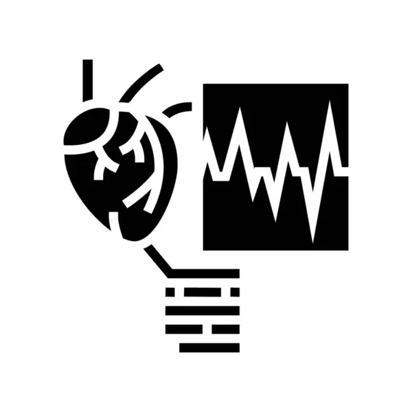 Battiti cardiaci irregolari glyph icona vettoriale illustrazione — Vettoriale Stock