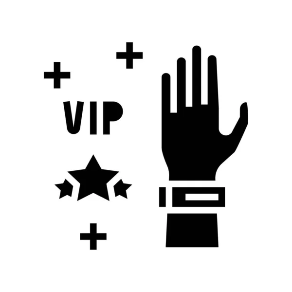Bracelet vip pour visiteur de concert illustration vectorielle icône glyphe — Image vectorielle