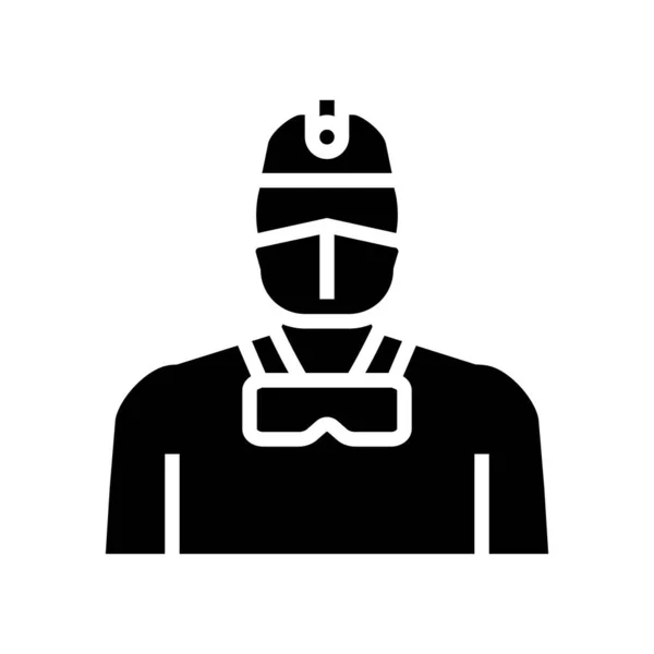 Neurosurgery subspecialties doctor glyph icon vector illustration - Stok Vektor