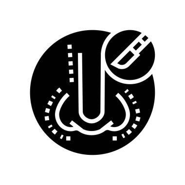 rinoplasty cerrahi glyph ikon vektör çizimi