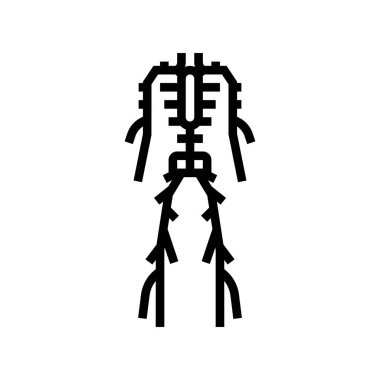 Lenfatik sistem çizgi ikon vektör illüstrasyonu