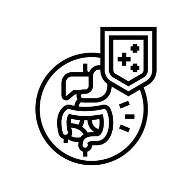 sindirim sistemi bağışıklık savunma hattı ikon vektör çizimi