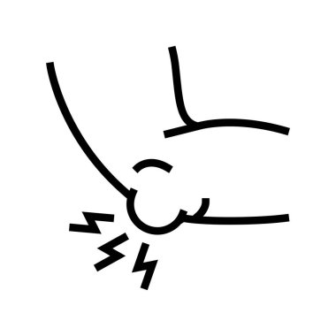 bursitis hastalığı çizgisi ikon vektör çizimi