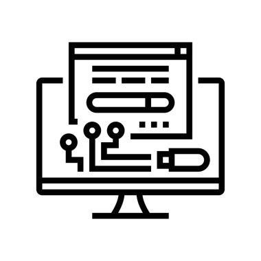 sürücü satırı simgesi vektör illüstrasyonu