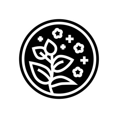 bitkisel doğal kozmetik sembol vektör çizimi