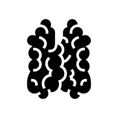 Bağışıklık sisteminin timüsü glifin vektör illüstrasyonu