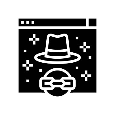 beyaz şapka bağlantı sembolü vektör illüstrasyonu