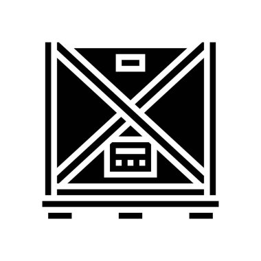 büyük paket paket glyph simge vektör çizimi