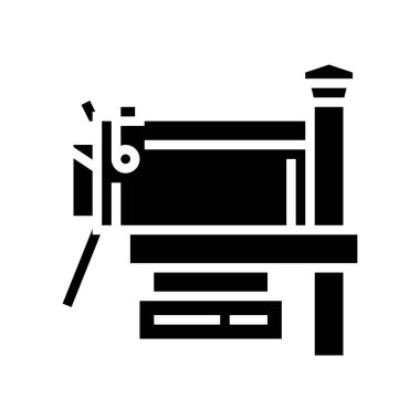 Posta kutusu glyph vektör illüstrasyonu için posta kutusu