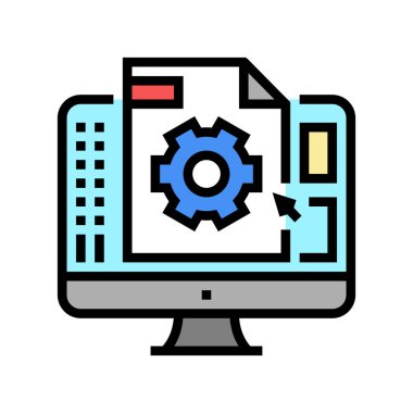 3d prototip renk ikonu vektör illüstrasyonu