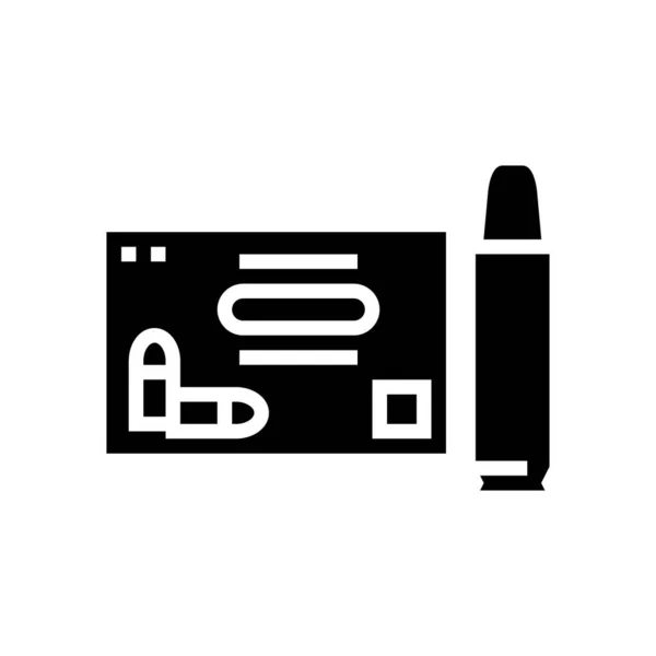 Pistola munizioni glifo icona vettoriale illustrazione — Vettoriale Stock