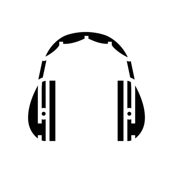 Ohrenschützer Glyphensymbol Vektor Illustration — Stockvektor