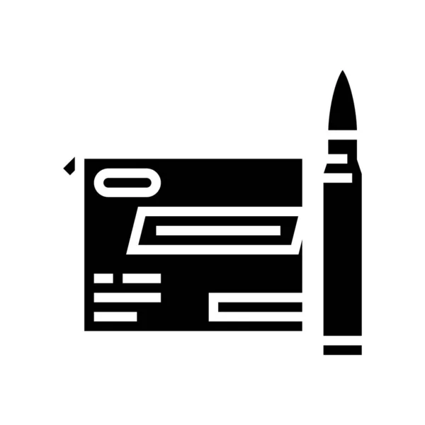 Centerfire τουφέκι πυρομαχικά glyph εικονίδιο διανυσματική απεικόνιση — Διανυσματικό Αρχείο