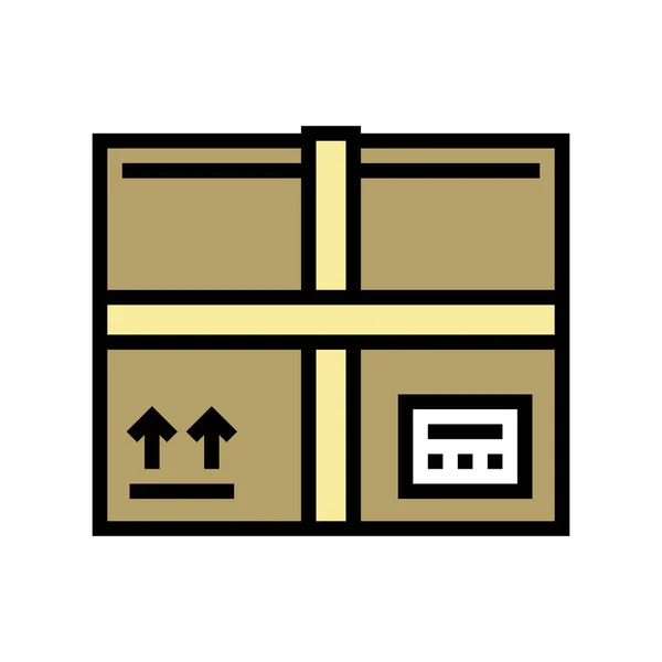 Paket låda färg ikon vektor illustration — Stock vektor