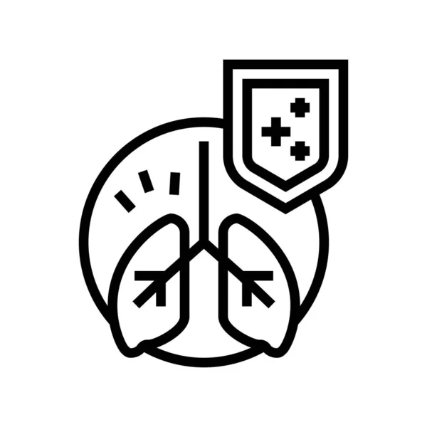 Lungen Immunität Verteidigungslinie Symbol Vektor Illustration — Stockvektor