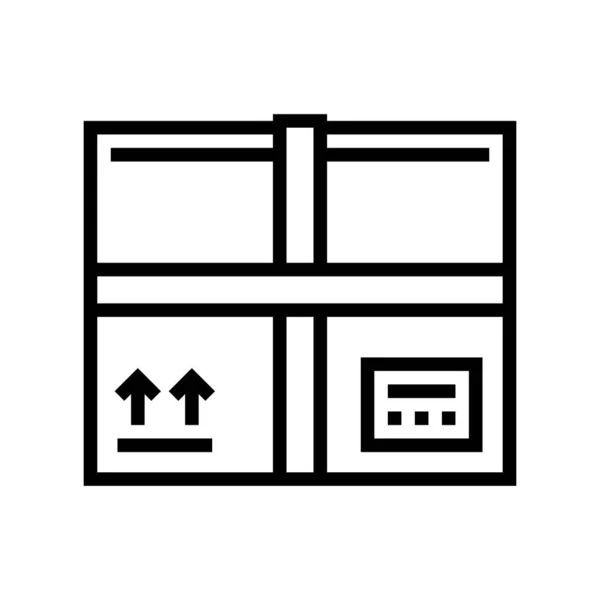 Gráfico do vetor do ícone da linha da caixa da parcela —  Vetores de Stock