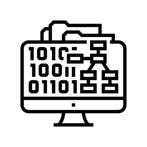 Sistema de línea de software icono vector ilustración — Archivo Imágenes Vectoriales