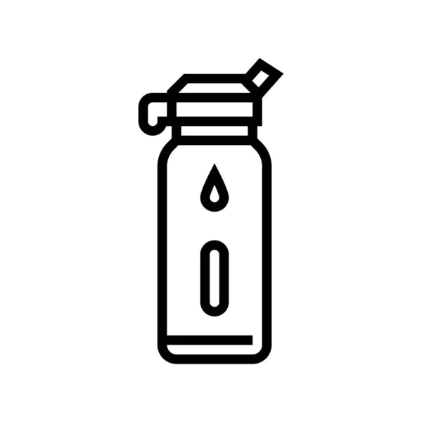 Fles water lijn pictogram vectorillustratie — Stockvector