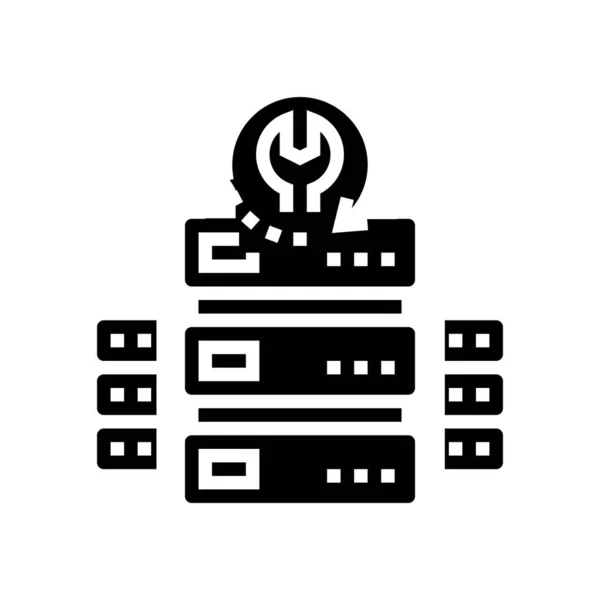 Illustration vectorielle d'icône de glyphe de récupération de données de raid — Image vectorielle