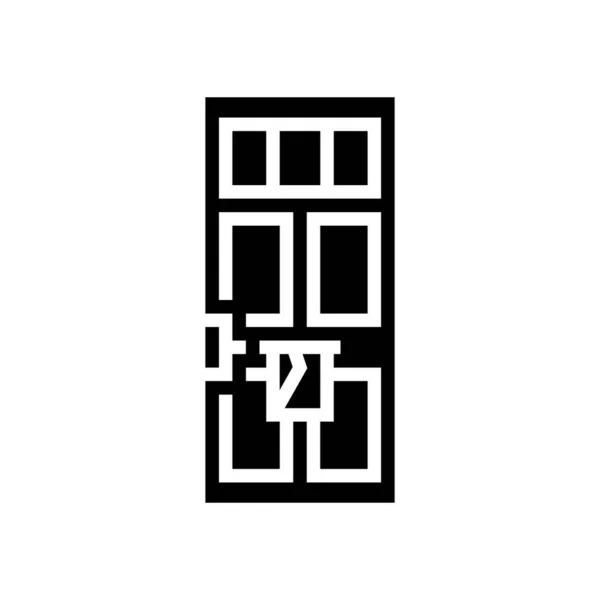 Brievenbus in deur glyph pictogram vector illustratie — Stockvector
