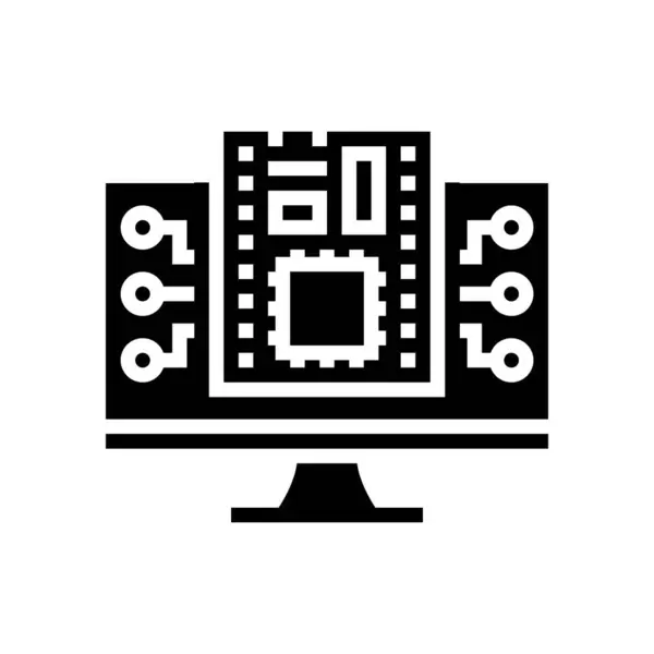 Logiciel micrologiciel glyphe icône vectoriel illustration — Image vectorielle
