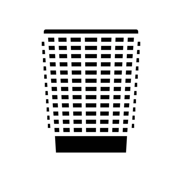 Mesh wastebasket trash glyph ícone vetor ilustração —  Vetores de Stock