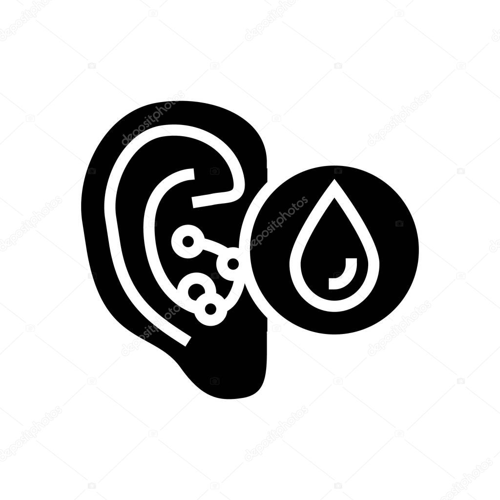 swimmers ear glyph icon vector illustration