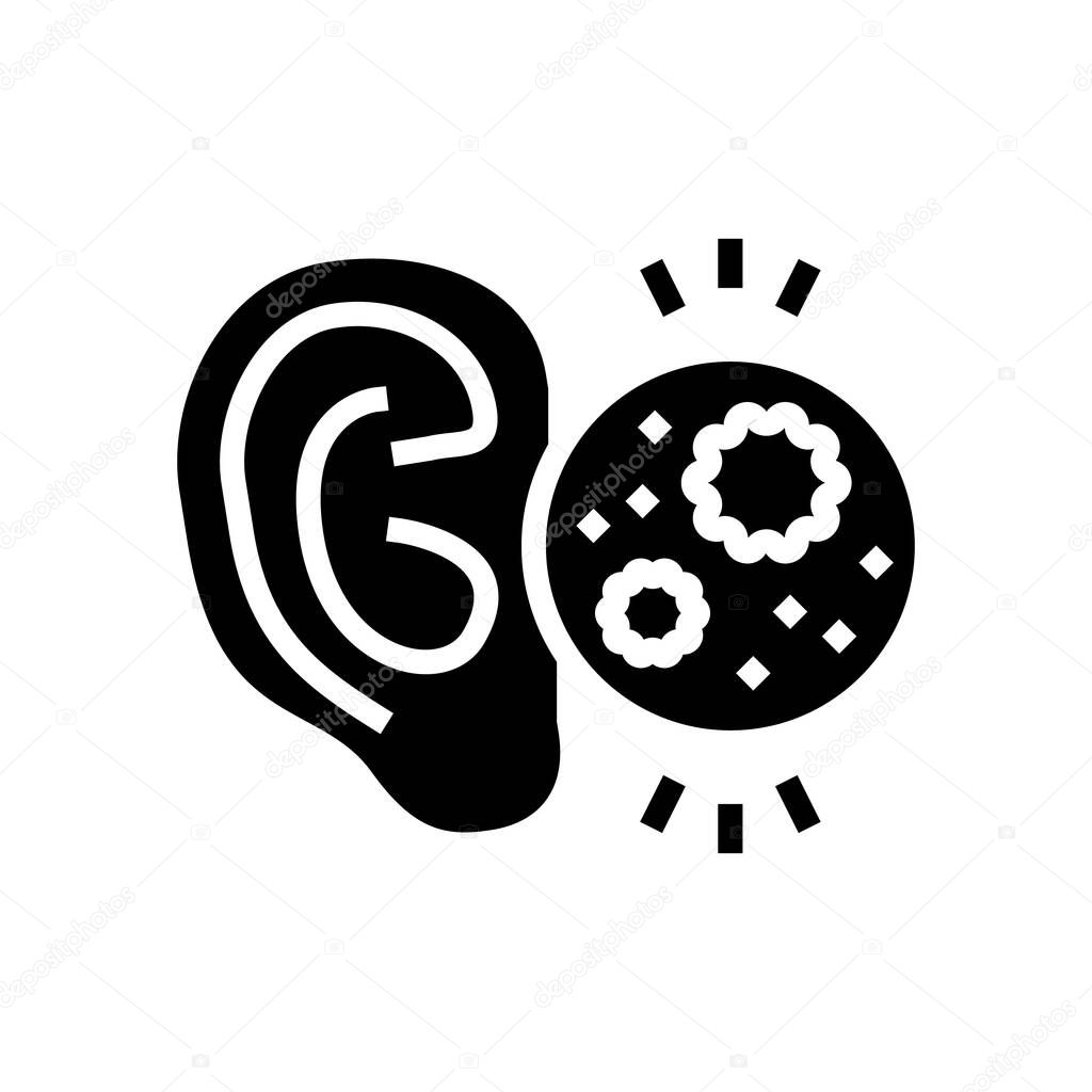 ear infection glyph icon vector illustration