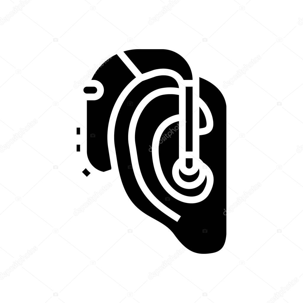 hearing aids glyph icon vector illustration
