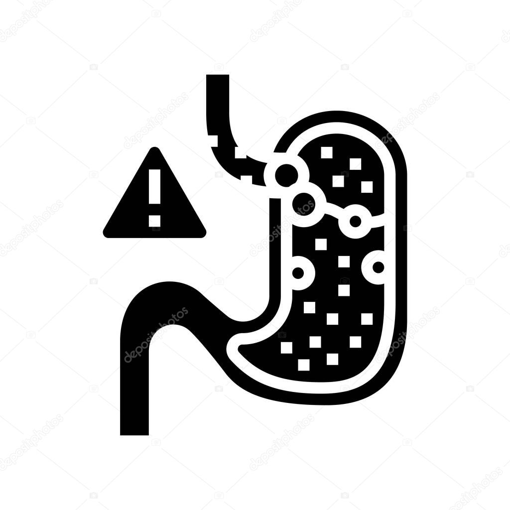 gastric reflux glyph icon vector illustration