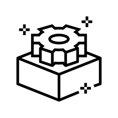 ürün 3d nesne çizgisi vektör illüstrasyonu oluşturuldu