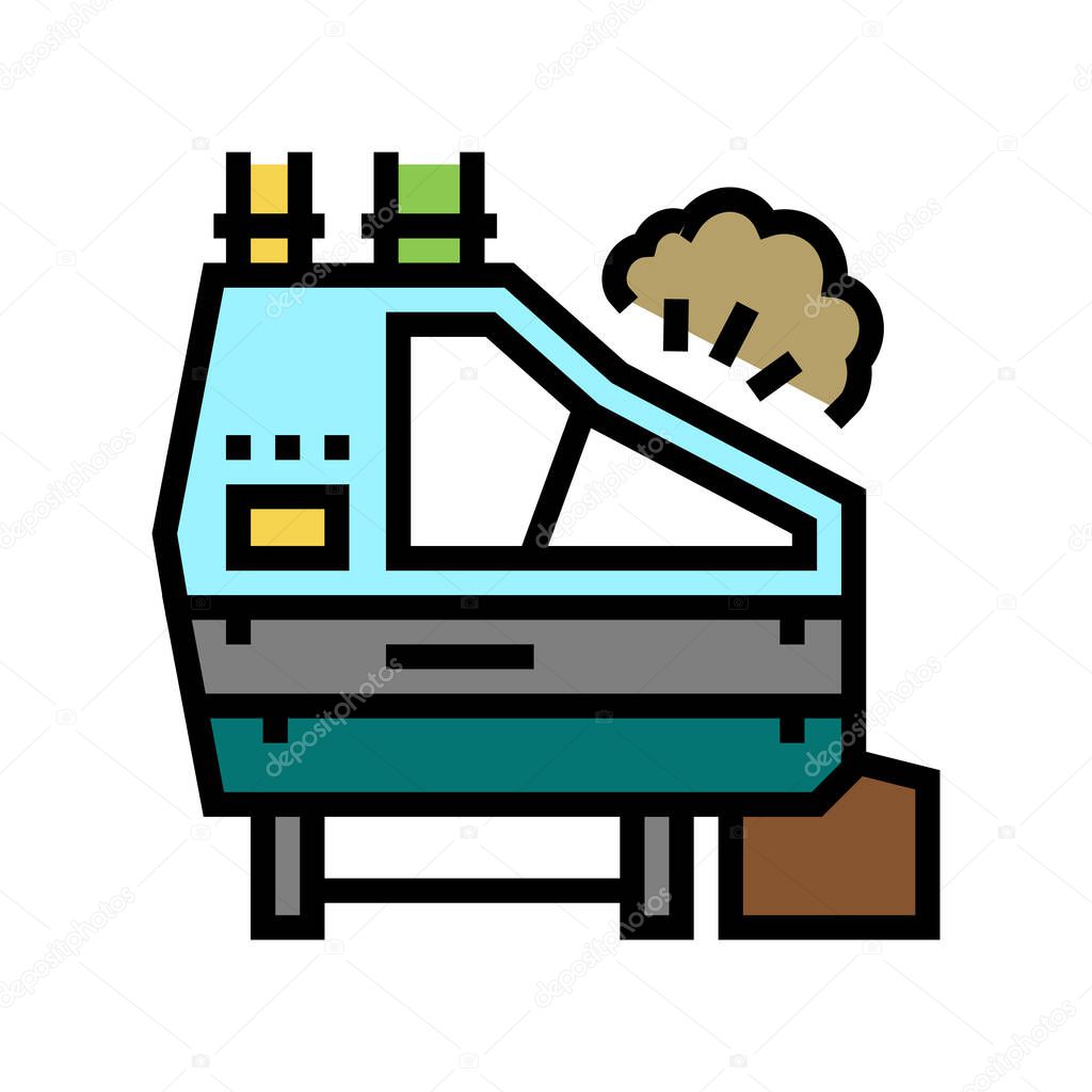 partial de-stoner machine factory color icon vector illustration