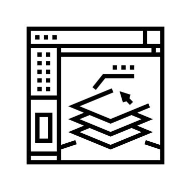 Yazılım satırı simgesi çizimi 3d dilimleniyor