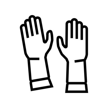 Çamaşır çizgisi simgesi çizimi için eldiven