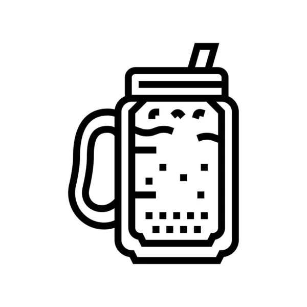 Moka café ligne icône vectoriel illustration — Image vectorielle