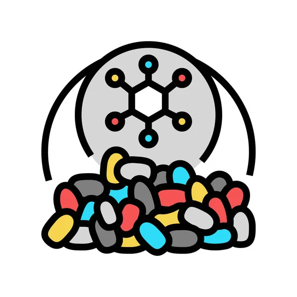 Polímeros industria química color icono vector ilustración — Vector de stock