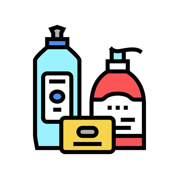 Illustration vectorielle d'icône de couleur liquide chimique de bain de savon — Image vectorielle
