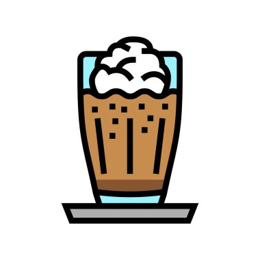 frappe kahve rengi ikon vektör illüstrasyonu