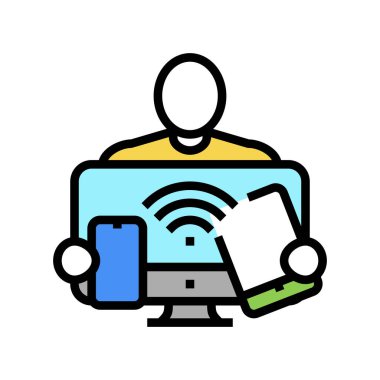 dijital ana teknoloji renk vektör illüstrasyonu